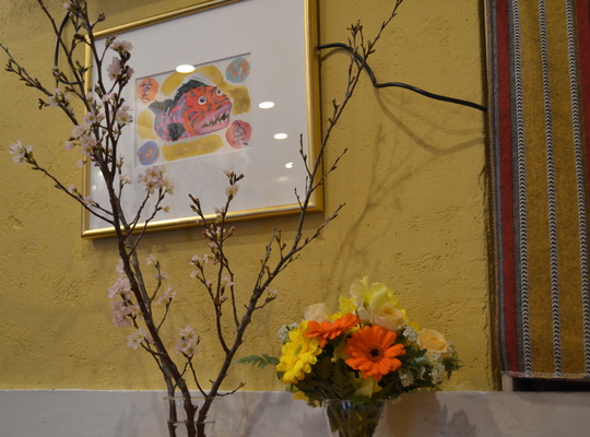 店内で花見